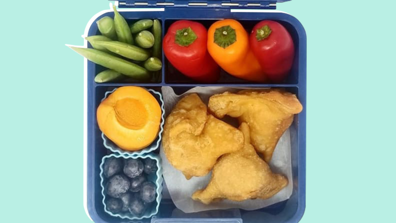 Samosas in a kids' school lunch