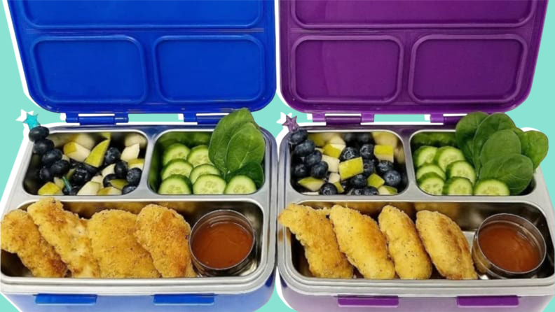 Chicken nuggets in a kid's bento box